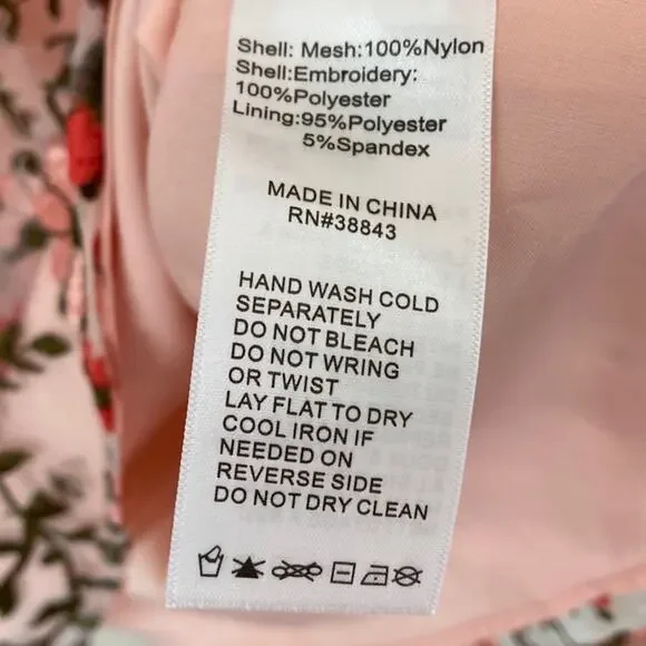 Sam Edelman Embroidered Floral Dress Pink Sz 6 - Picture 5 of 6